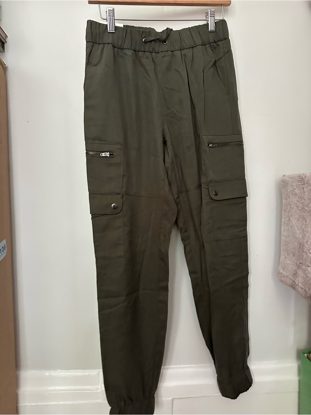 Women's Olive Green Cargo Jogger Pants